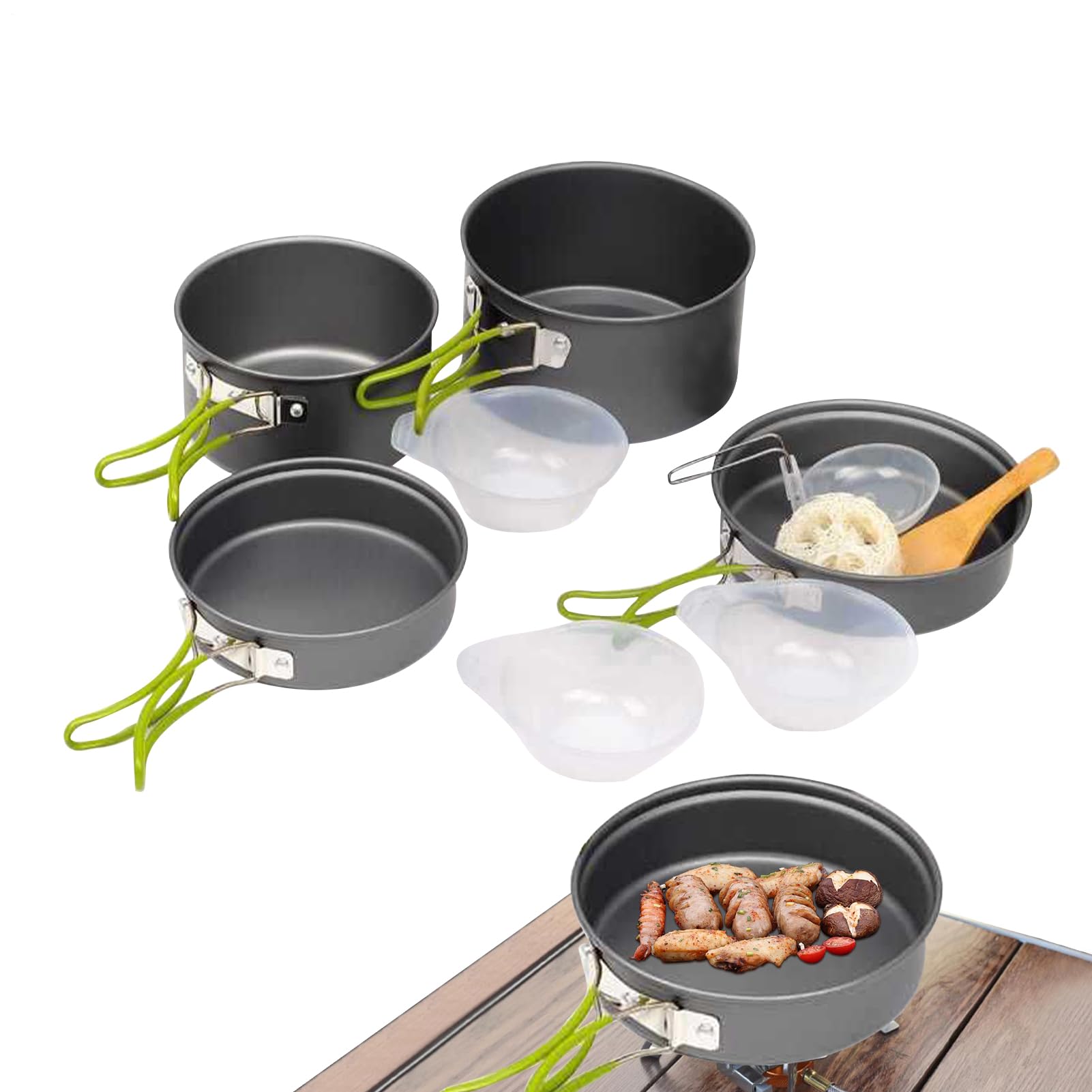 Ensemble D'Ustensiles pour Camping Poêle Antiadhésive Portable