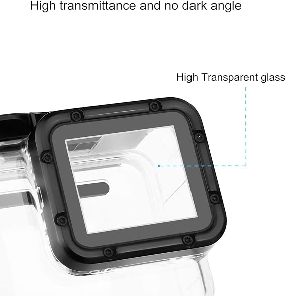 Waterproof housing case for GroPro Hero 5 6 7 Black Action Camera with Underwater Photography Filters - Red, Light Red and Magenta; Straight-in Design; Waterproof up to 147 feet