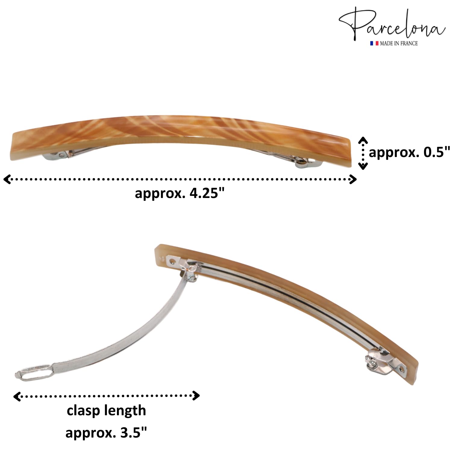 Large 4.25 Inch Handmade Celluloid Hair Claw Clip Strong Grip No Slip Amazon.com : Scunci by Conair No-Slip Grip Thick Hair, Large  main image 2