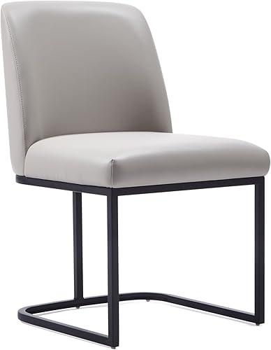 Miniatura 19 de Manhattan Comfort Serena - Silla de comedor moderna de piel sintética, asiento sin brazos, ideal para cocina y oficina en casa, juego de 2, color