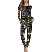 Coldinair Lounge Set for Women Halloween Outfits Long Sleeve Sleepwear Loungewear 2 Piece Pajamas with Elastic Jogger
