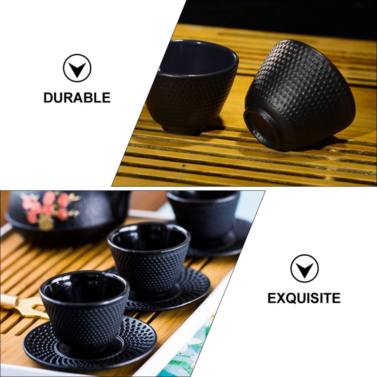BESTonZON 4 pezzi tè giapponese tazza da tè giapponese tazza da tè in ghisa tè nero