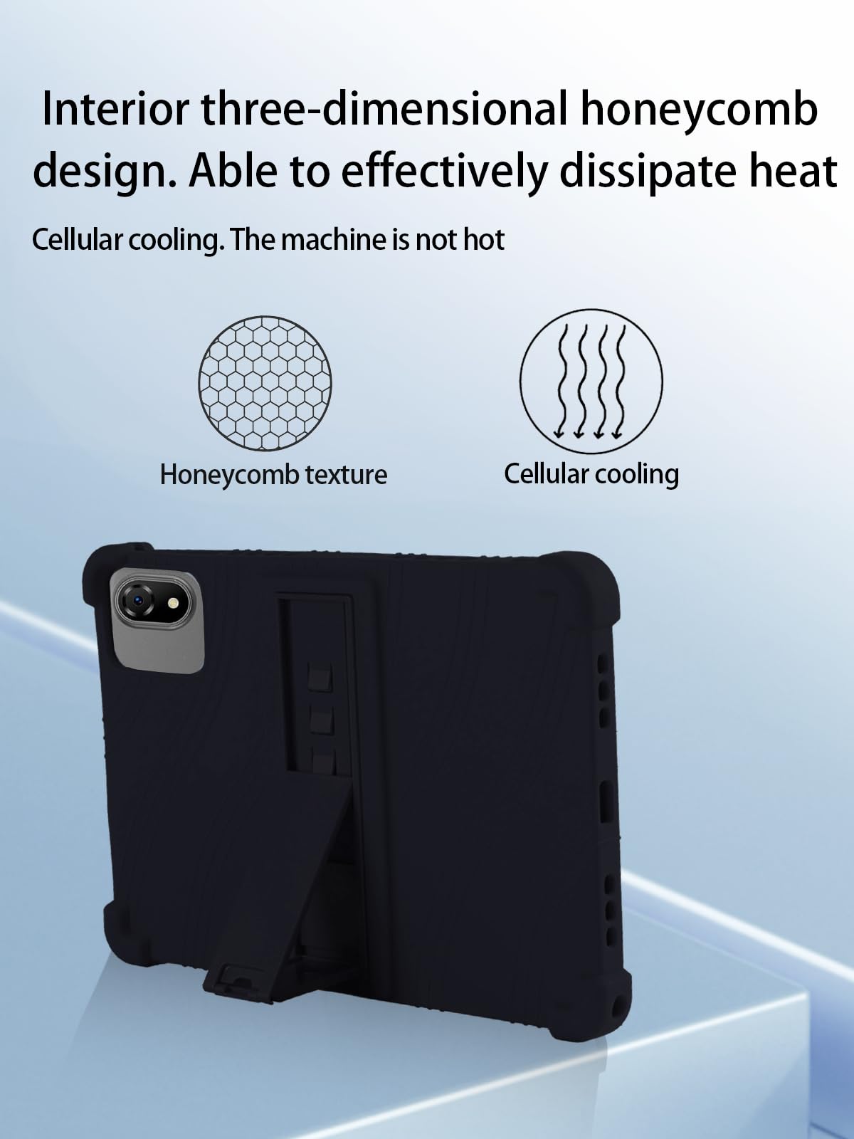 Custodia per tablet DOOGEE U10-V Android 15, custodia per tablet da 10 pollici, in morbido silicone regolabile, leggera e adatta ai bambini, colore nero.