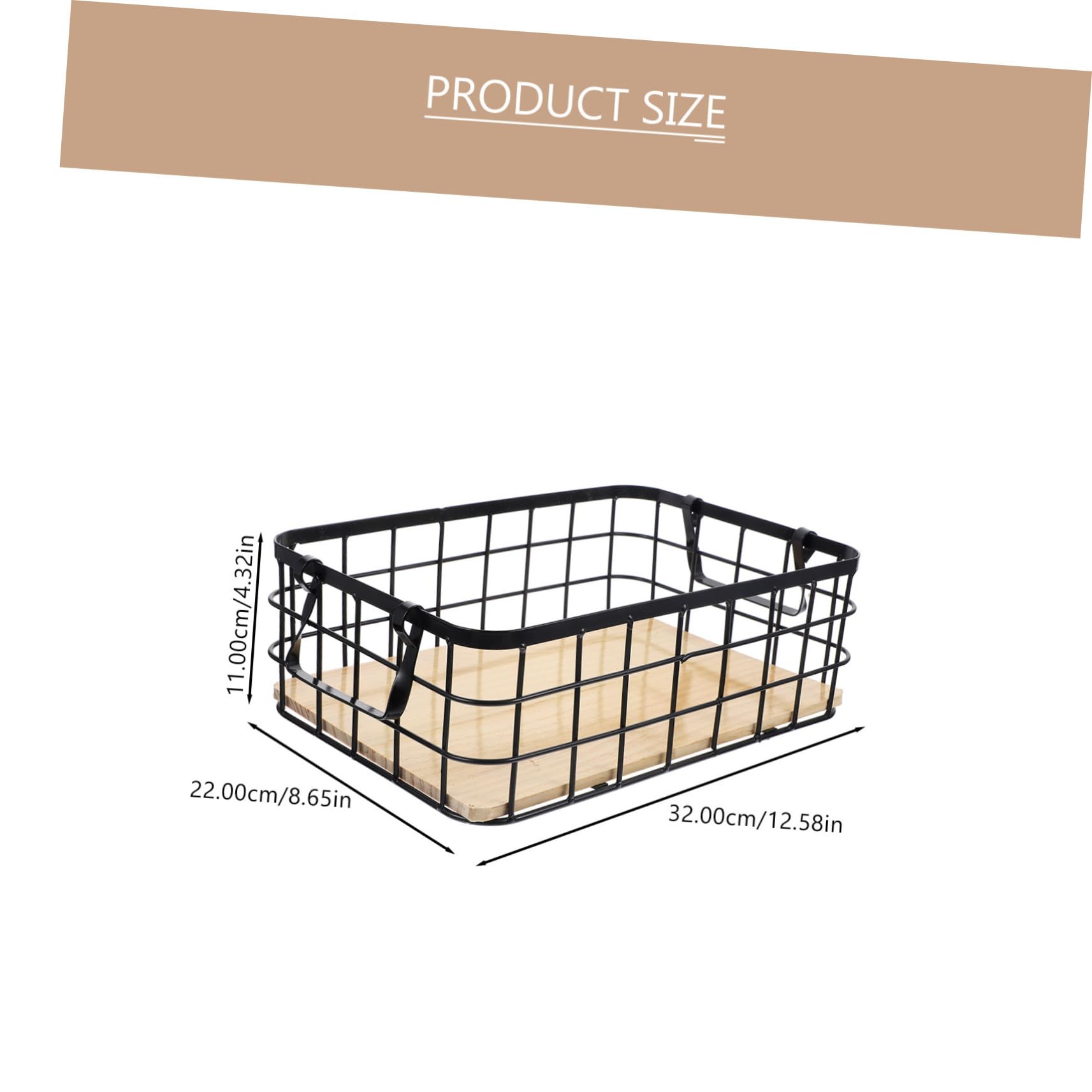 Alipis Metallkorb Mit Holzboden Stabiler Schwarzer Drahtkorb Multifunktionaler Kitchen Organizer Für Obst Snack Und Bad Stapelbar Platzsparend Robust Und Vielseitig Für Küche Und Haushalt