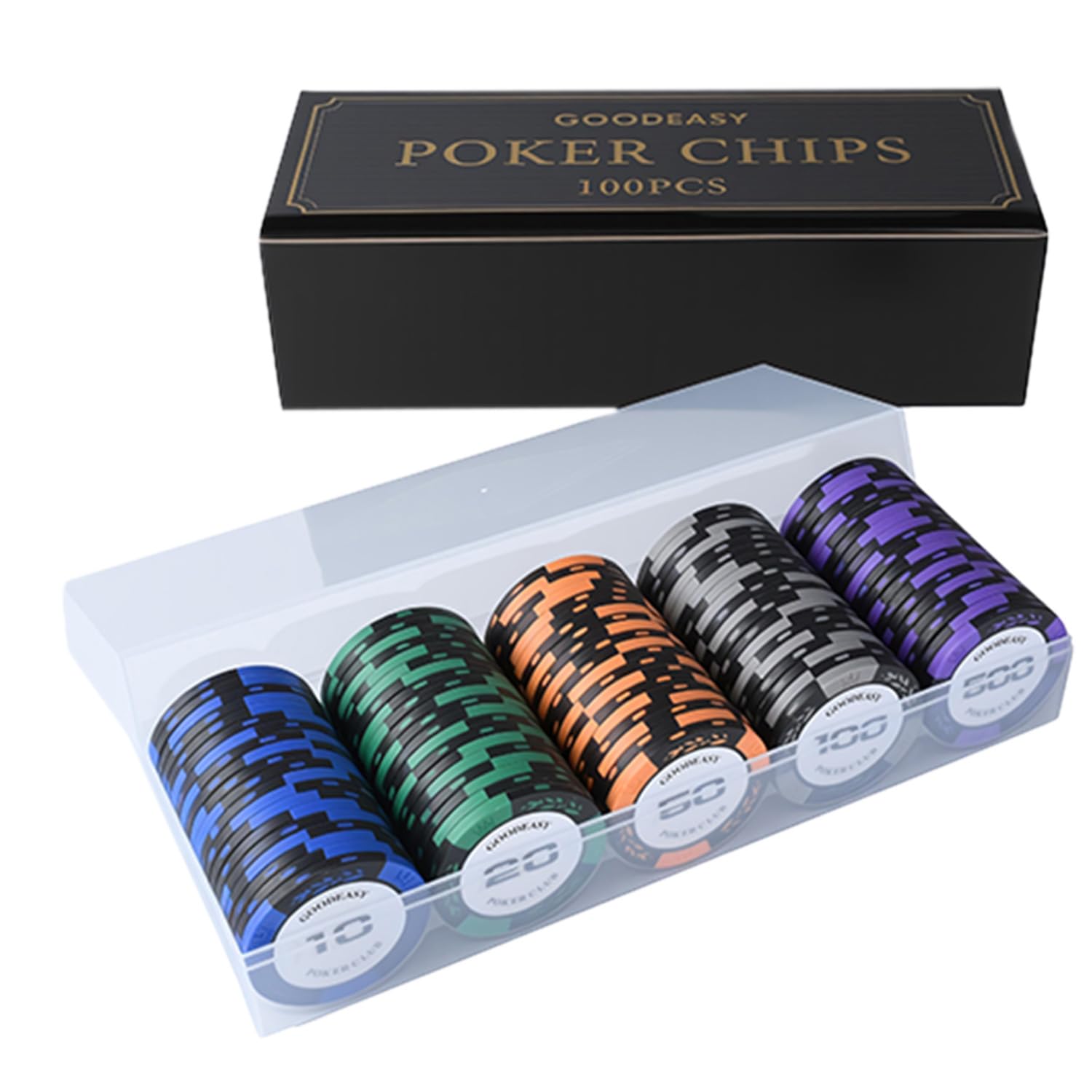 Amazon | GOODEASY ポーカーチップ 100枚 ポーカーセット クレイチップ