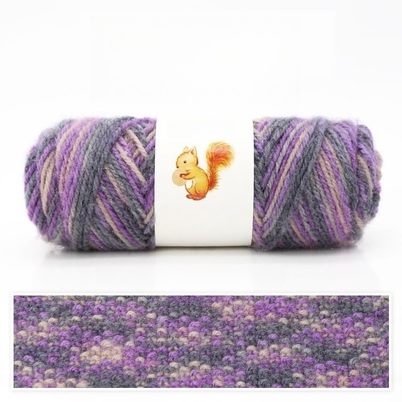Hand-Dyed Artisan Yarn, Super Soft Floss Blend, Medium Worsted Weight for Knitting Scarves & Hats, Unique Color (Purple)