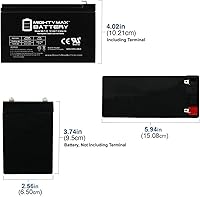 Vista 4 de Mighty Max Battery ML12-6F2-6 voltios 12 AH, terminal F2, batería recargable SLA AGM y producto de marca de batería SLA de 2 AH SLA, negro