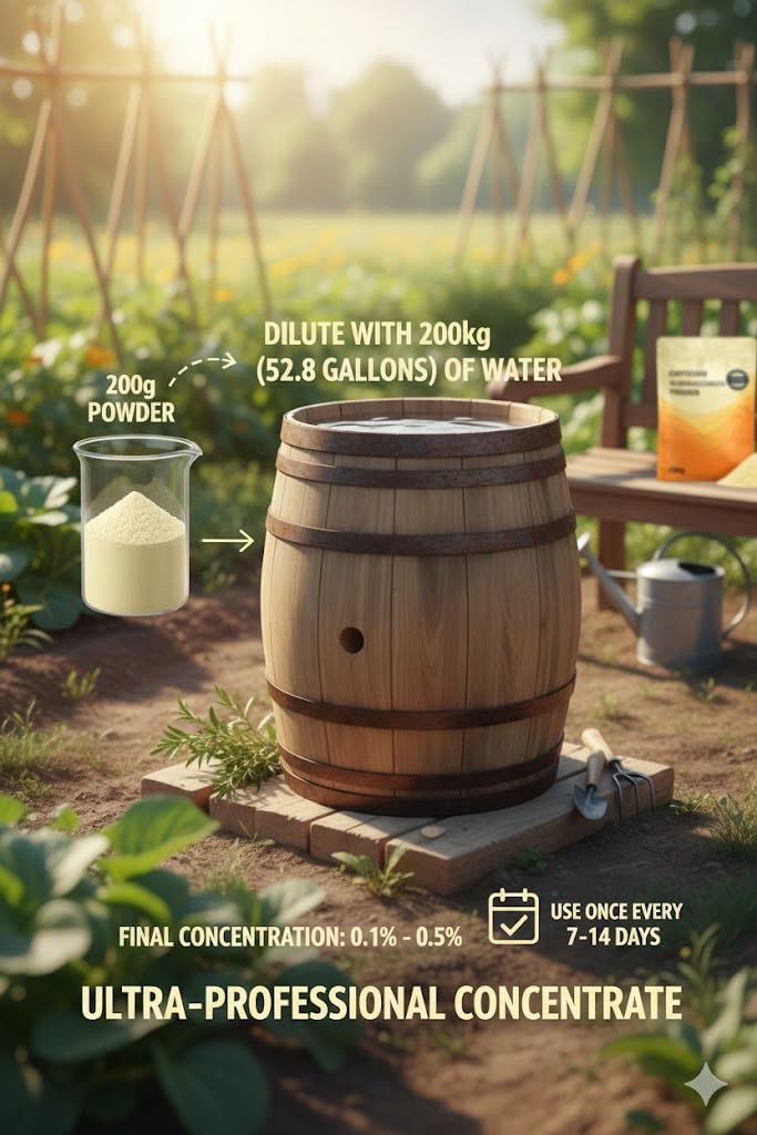 Chitosan Oligosaccharide - Purity >99.5% Soil Activator Water-SolubleFertilizer Powder 200g, For Plants, Garden Fertilizer, Fruits and Vegetables Easy-to-Follow Instructions (For Fertilizer Use Only).