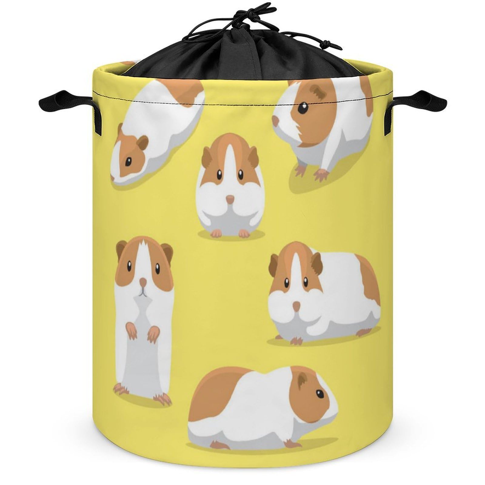 Wlntrophic Drawstring Laundry Hamper, Cartoon Guinea Pig Laundry Basket, Washing Basket with Handle