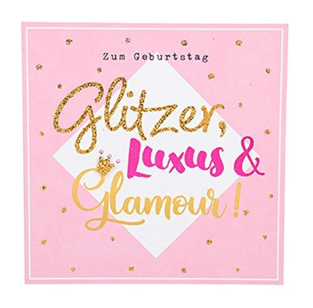 Depesche Glückwunschkarte Zur Taufe „Glamour“ – 15,5 X 15,5 Cm, Mit Glitzer & Strass, Inkl. Umschlag