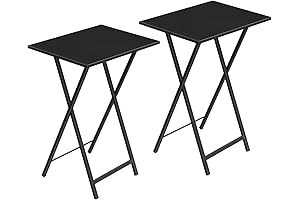 HOOBRO Set of 2 Black Foldable TV Trays for Small Spaces