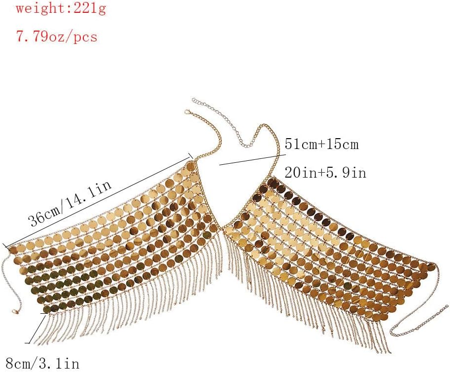 Sexy Body Chain Sequins Bra Chains Bikini Tassel Waist Chain - Image 2