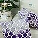 CaliTime Cushion Covers Cosy Cushion Covers for Couch Bed Sofa Manual Hand Painted Colourful Geometric Lattice Chain Print 45 cm x 45 cm Main Grey Purple Aubergine Pack of 2
