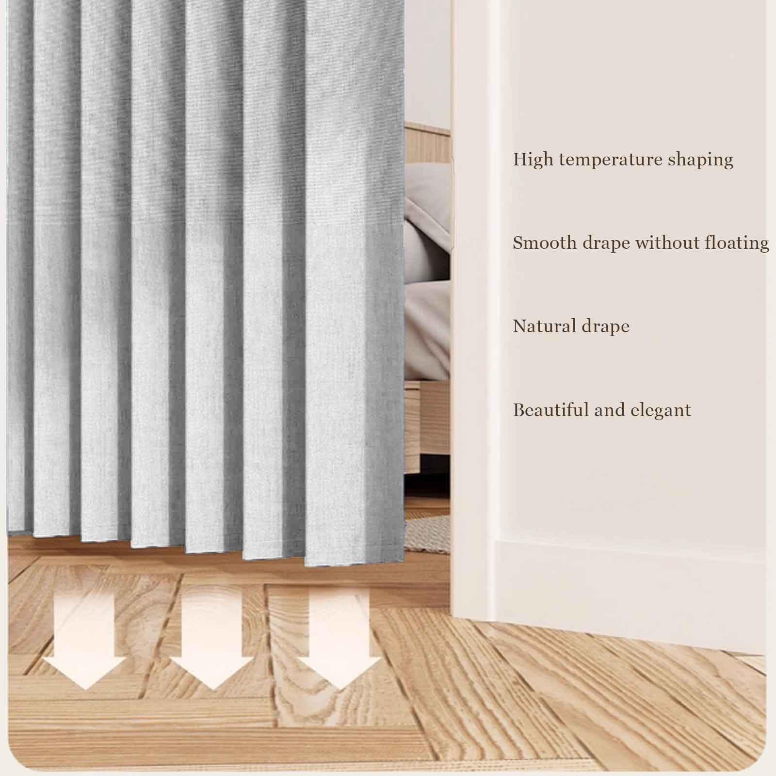 Separador magnético de habitación, plisado, opaco, para puerta de armario, plegable, para dormitorio, baño, sala de estar (05 x 150 x 180 cm)
