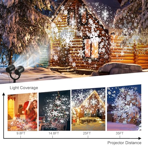 Fabileri HT-TY-10 Christmas Double Head Snowflake Projector Light thumb #2