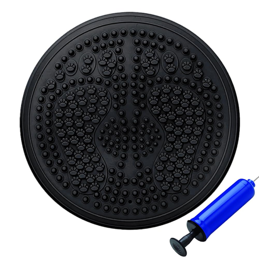 Wobble Cushion Balance Disc for Posture, Core Strength & Rehab | Inflatable Stability Trainer with Pump | Ideal for Office, Gym & Home Fitness (Black)