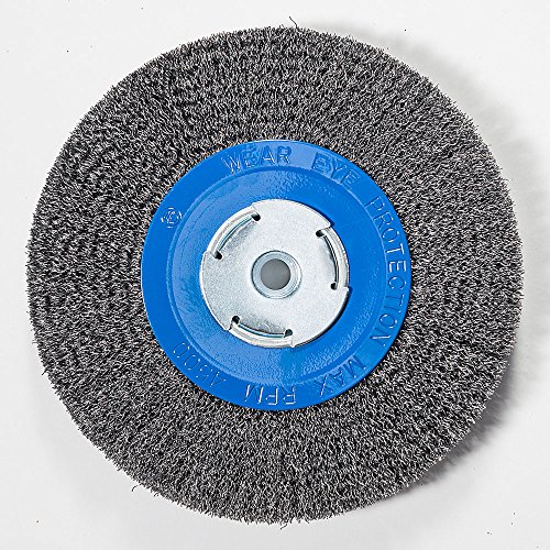 Mercer Industries 183020 Crimped Wire Wheel, 8" x 3/4" x 2" (1/2", 5/8"), For Bench/Pedestal