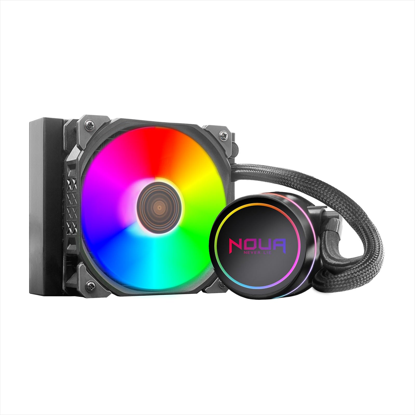 Noua Boris BR120 ARGB, Dissipatore a Liquido CPU, TDP 180W, Ventola ARGB PWM, Raffreddamento ad acqua per AM5/AM4/TR4 e LGA 1700/1200/115x