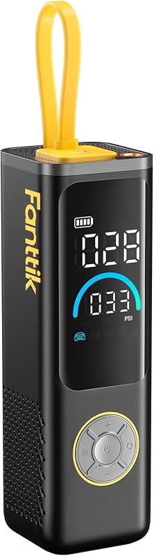 X9 APEX Portable Air Compressor for Car Tires, 35s Fast Inflation | 150PSI Cordless Tire Inflator with Light and Power Bank, Handed Inflator for SUV, Sedan, Motorcycle, Bike, Ball, Black