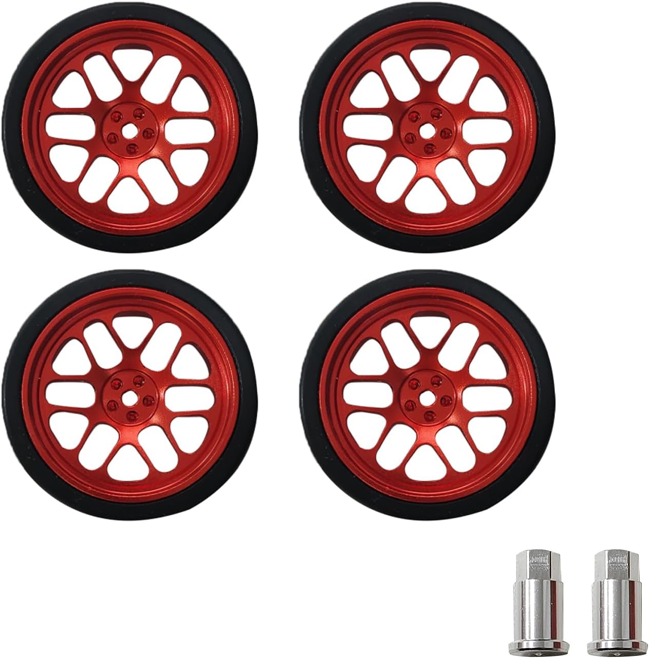 1/18 Scale Metal Tires Set of 4 RC Drift Car Replacement Tires for 1:18 LDRC Series (Racing Tires-MR04B-047)