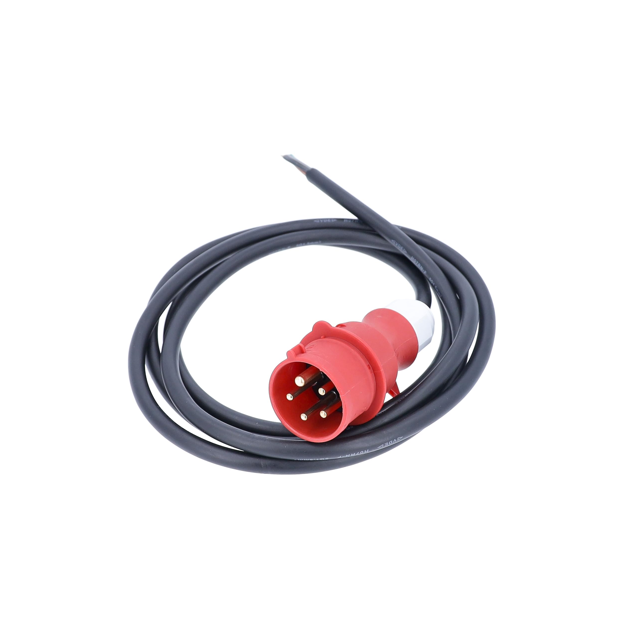 as - Schwabe Cavo di collegamento CEE - 5 m H07RN-F 5G6 - Cavo di alimentazione - Spina CEE con cavo - Cavo di alimentazione con puntali - 400V, 32A - IP44, nero/rosso - 70970