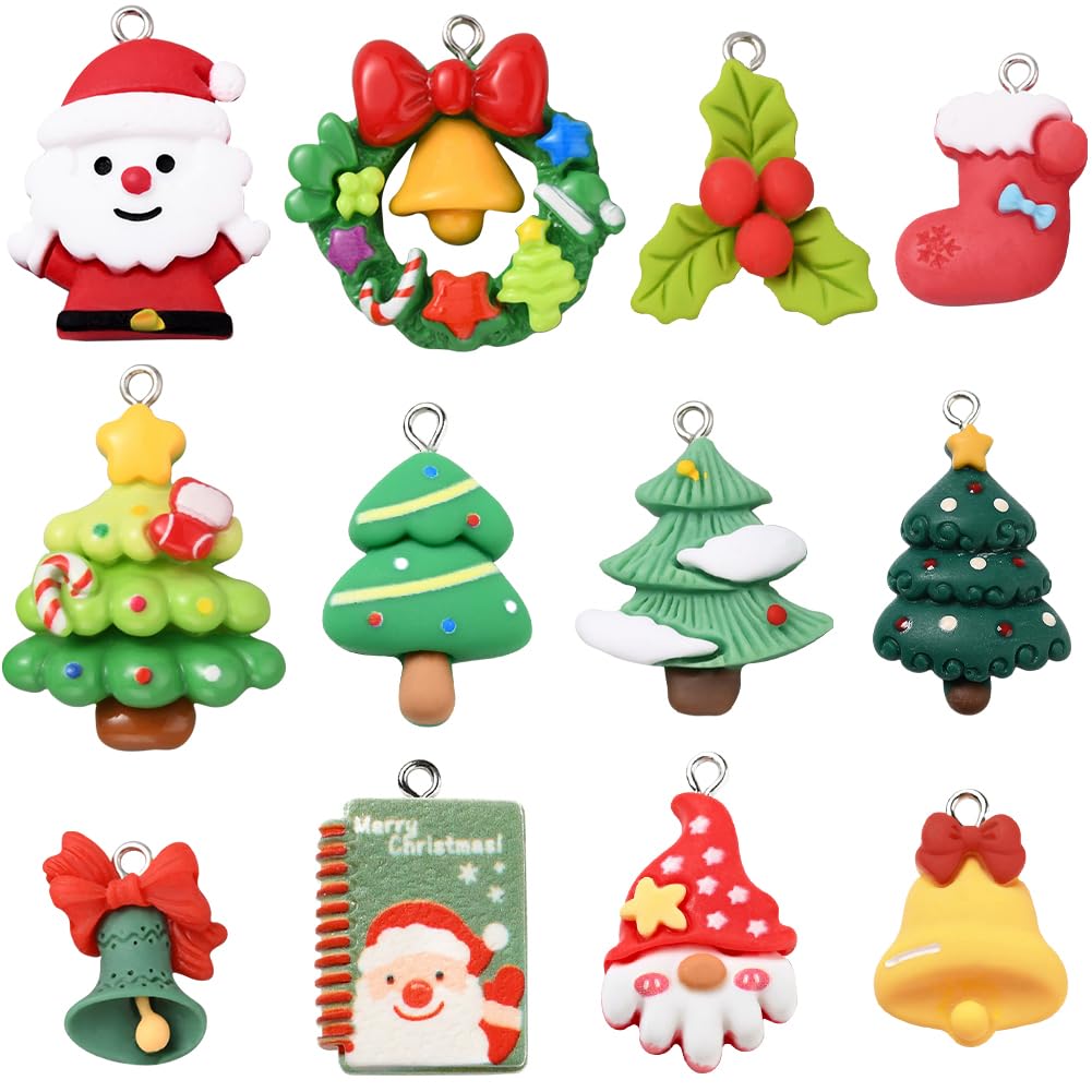 Breloque de Noël en résine et fer SUNNYCLUE pour création de bijoux DIY