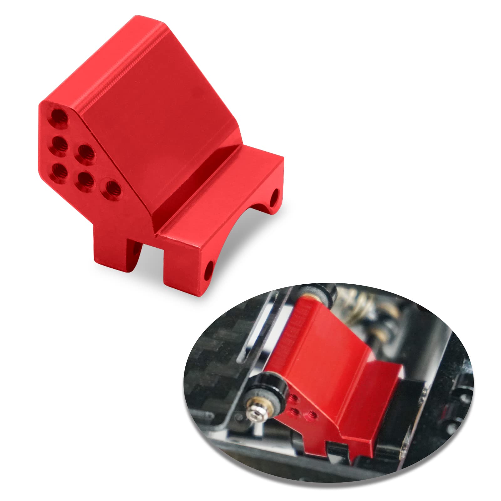 OGRC Red Adjustable Height Truss Upper Link Mount for SCX24 C10 Axial Upgrade (Aluminum Alloy)