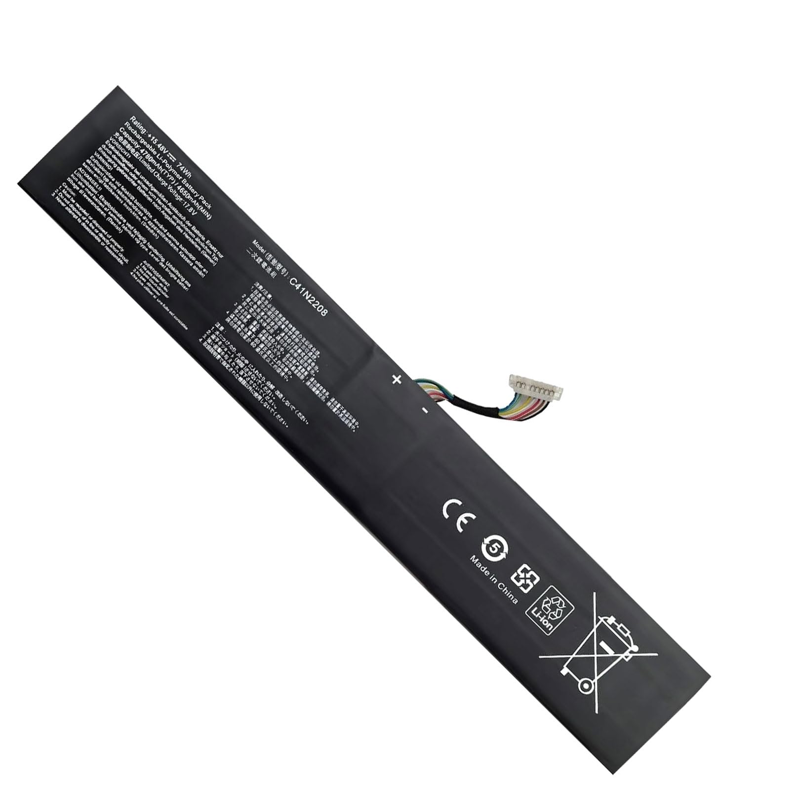 Batteria 4780mAh C41N2208 Per ASUS ROG Ally (2023) | 15.48V 74Wh 4 Celle | Ricambio Per RC71L E NR2301L | Lunga Durata E Protezioni Integrate