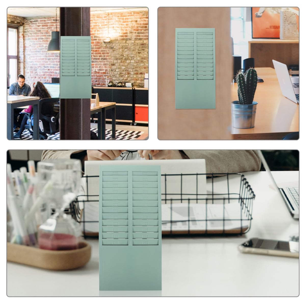 Balacoo Tarjetero para Tarjetas de Asistencia 24 Ranuras , Alta Capacidad 2 Piezas Estante para Tarjetas de Plástico Instalación Fácil , Diseño Compacto , para Oficina y Distintos