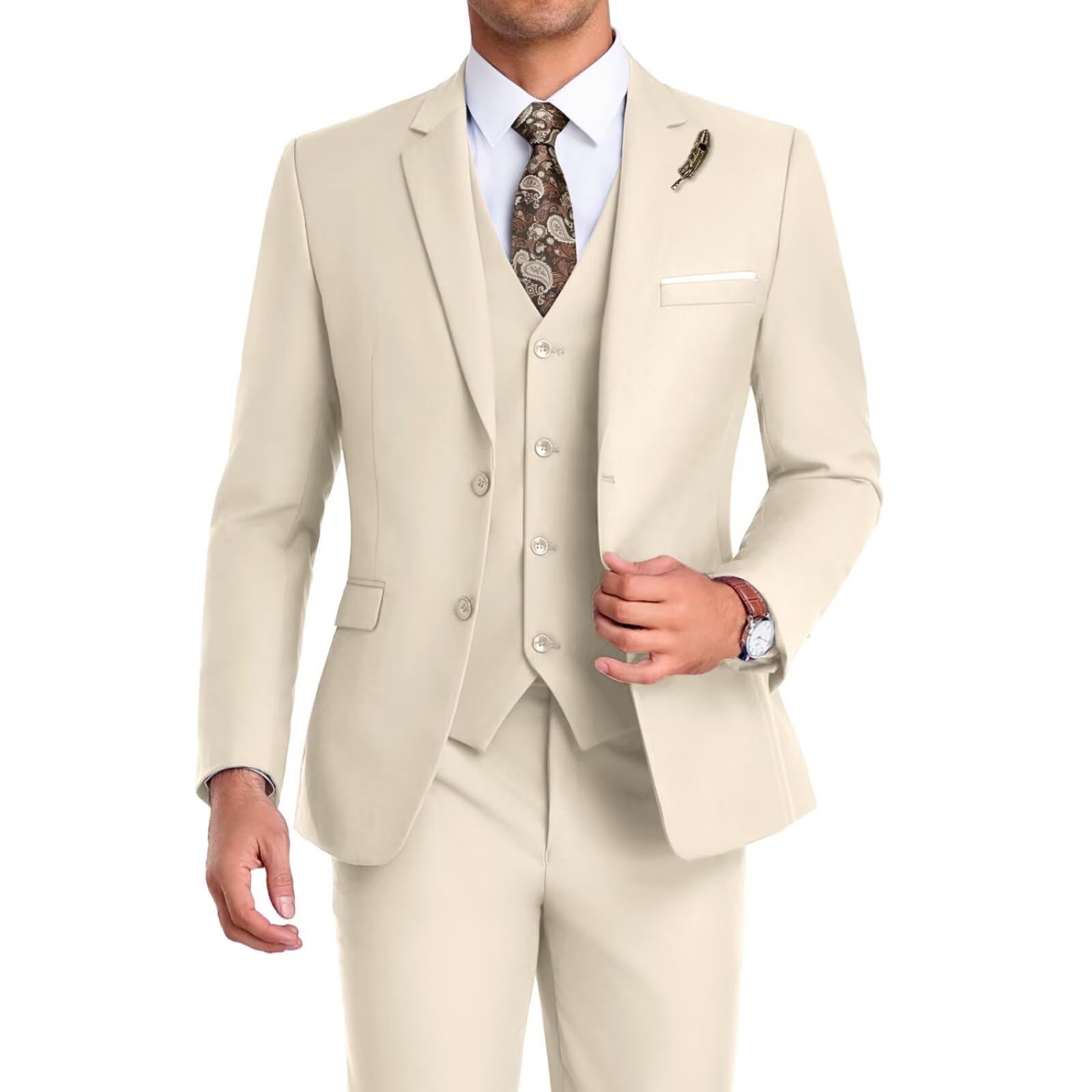 Photo 1 of Mrbuerly Men's Cream Prom Suit L