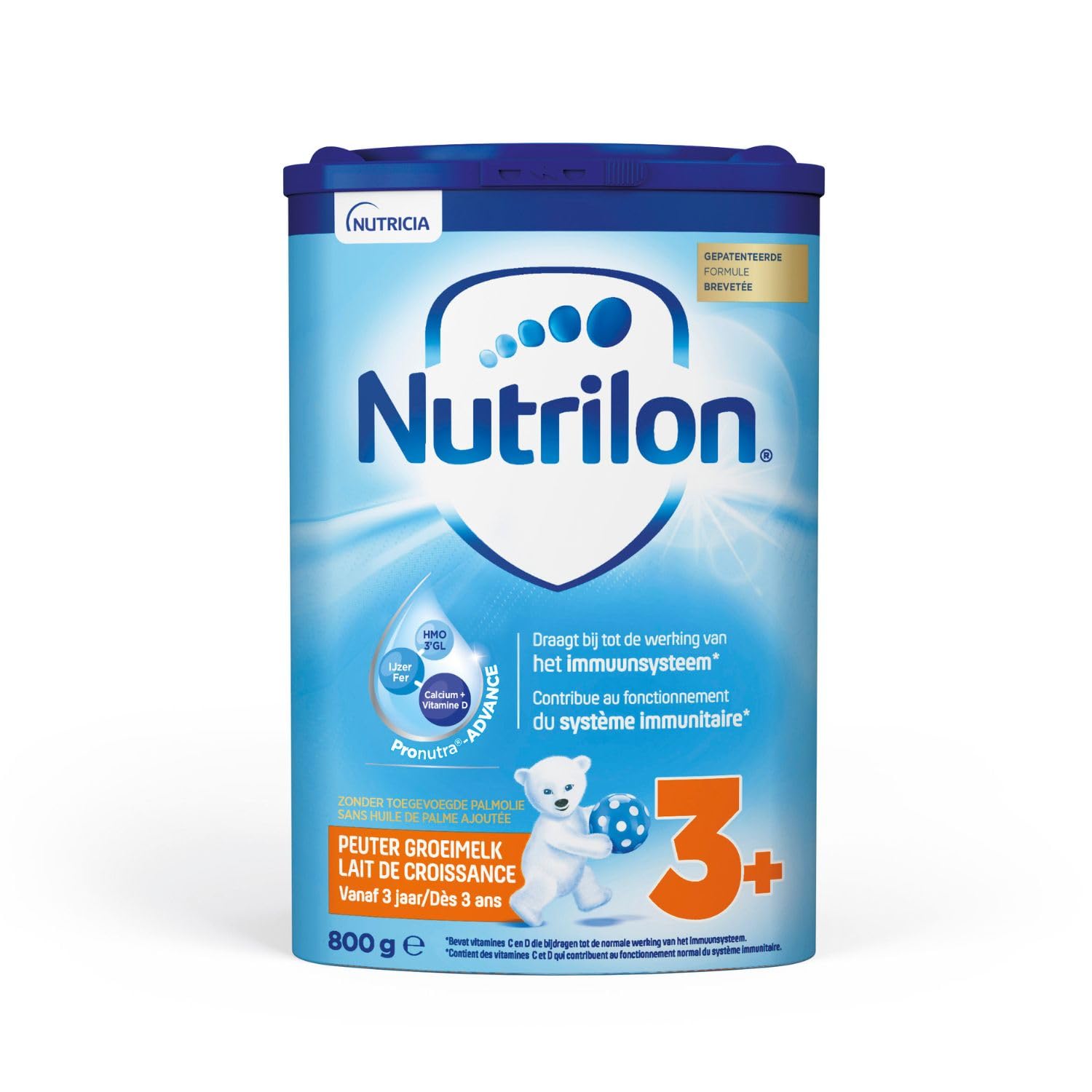 NUTRILON 3+ - Lait de croissance pour les tout-petits à partir de 3 ans - Formule nutritive avec des nutriments essentiels - Boîte 800g