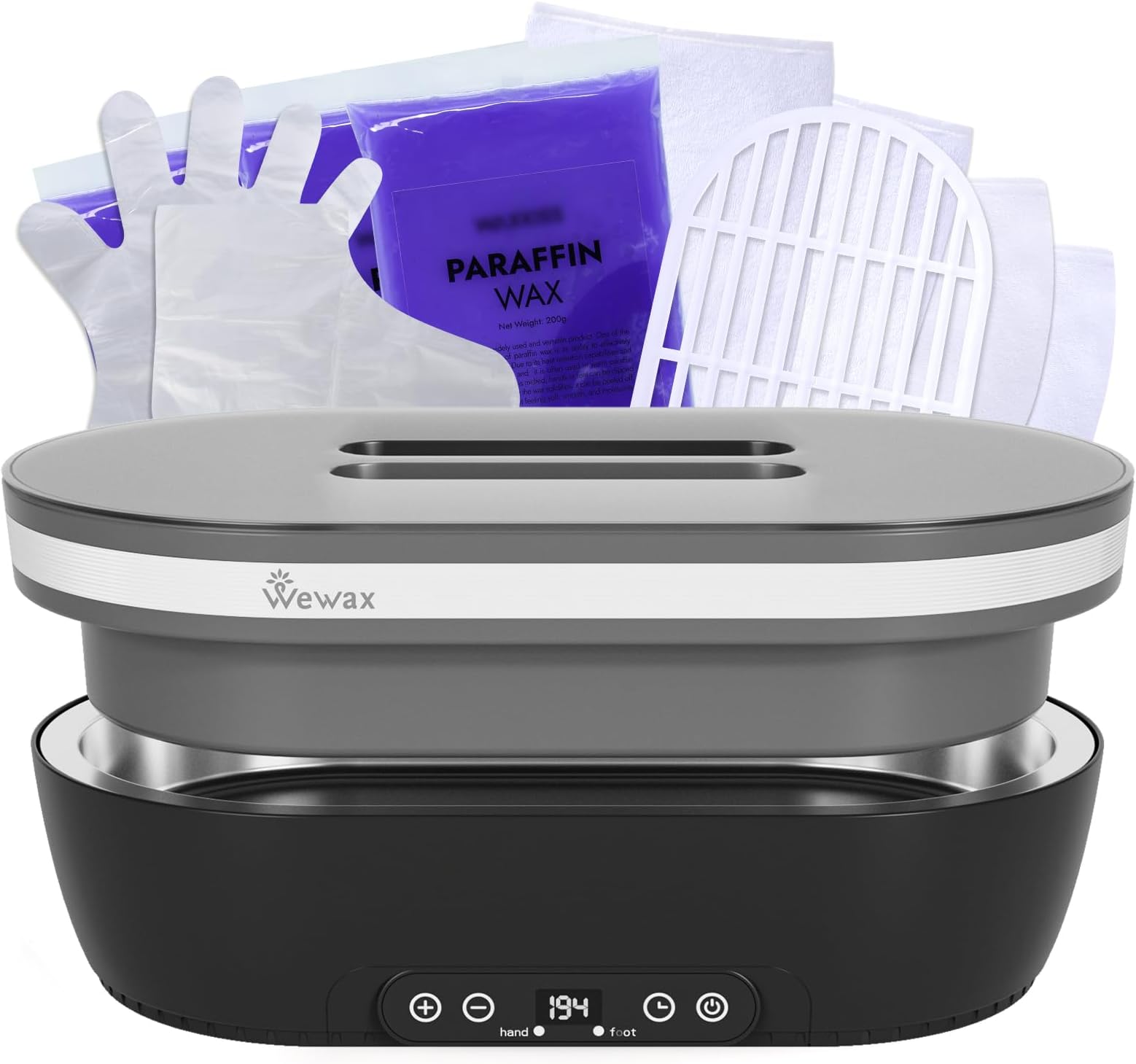 Paraffin Wax Machine for Hands and Feet with 4 Pack of Paraffin Wax 4500ML Detachable Hand Wax Paraffin Machine for Thermal Paraffin Wax Bath and Arthritis (Black)