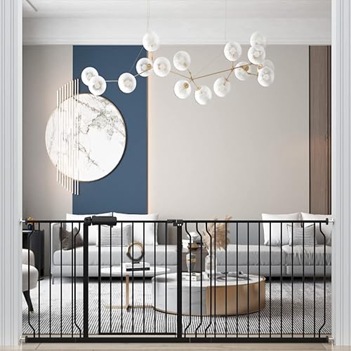 WAOWAO Baby Gate Extra Wide montado a presión a través de Swing Auto Close Seguridad Negro Metal Niño Niño Niño Perro Perro Perro Cachorro Gato para disponible en Yaxa Peru