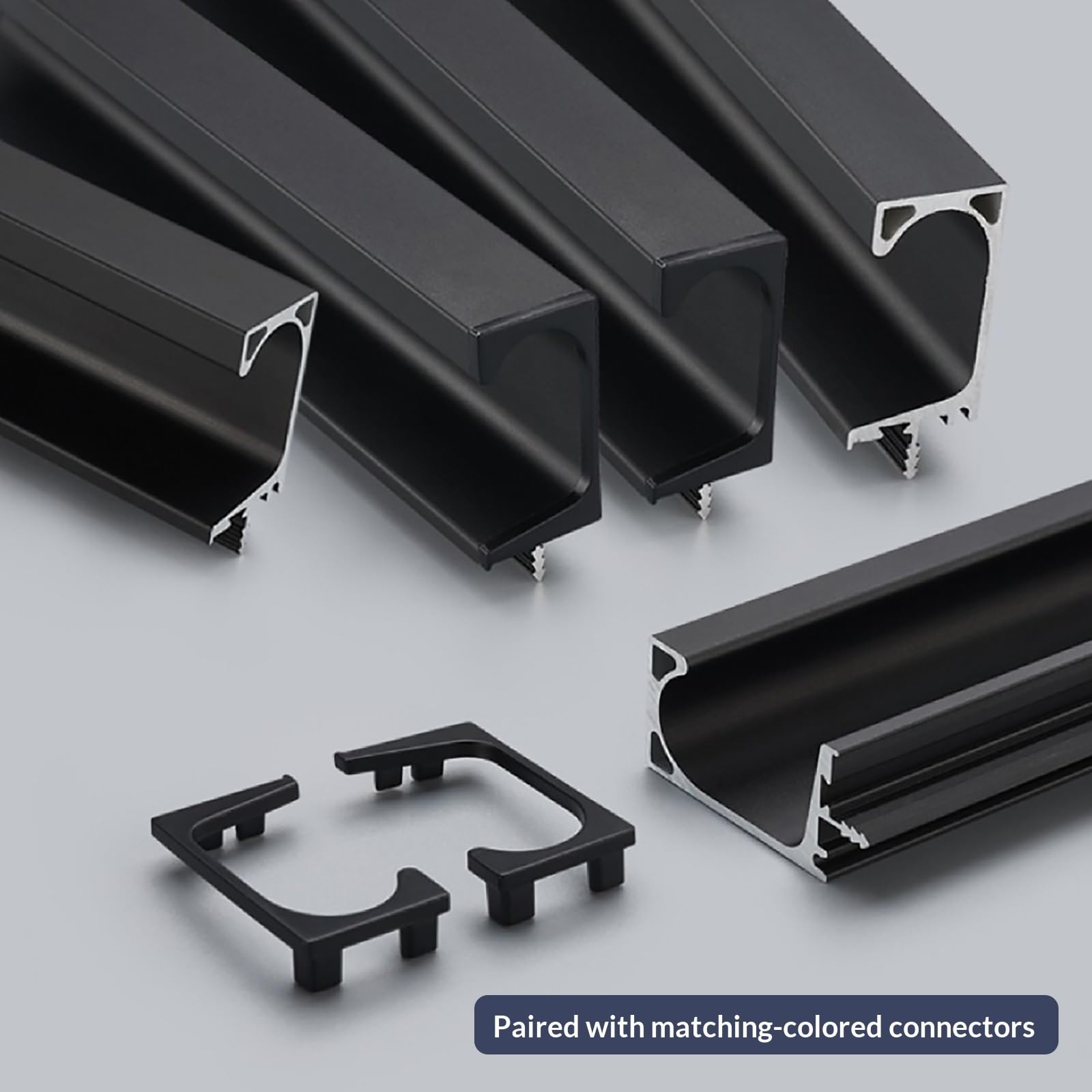 Schubladenknäufe, Aluminiumlegierung, bündiger Schrankgriff, 4 Stück, Küchentürgriffe, Küchentürknauf, rostfrei, einfach zu installieren, ideal für DIY-Küchen- und Heimprojekte (Weiß, L: 80 cm
