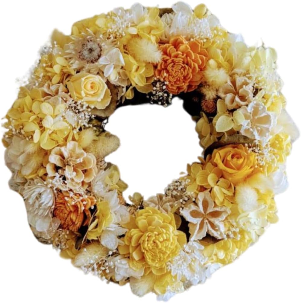 ドライフラワー リース シャビーシック ホワイト インテリア 雑貨