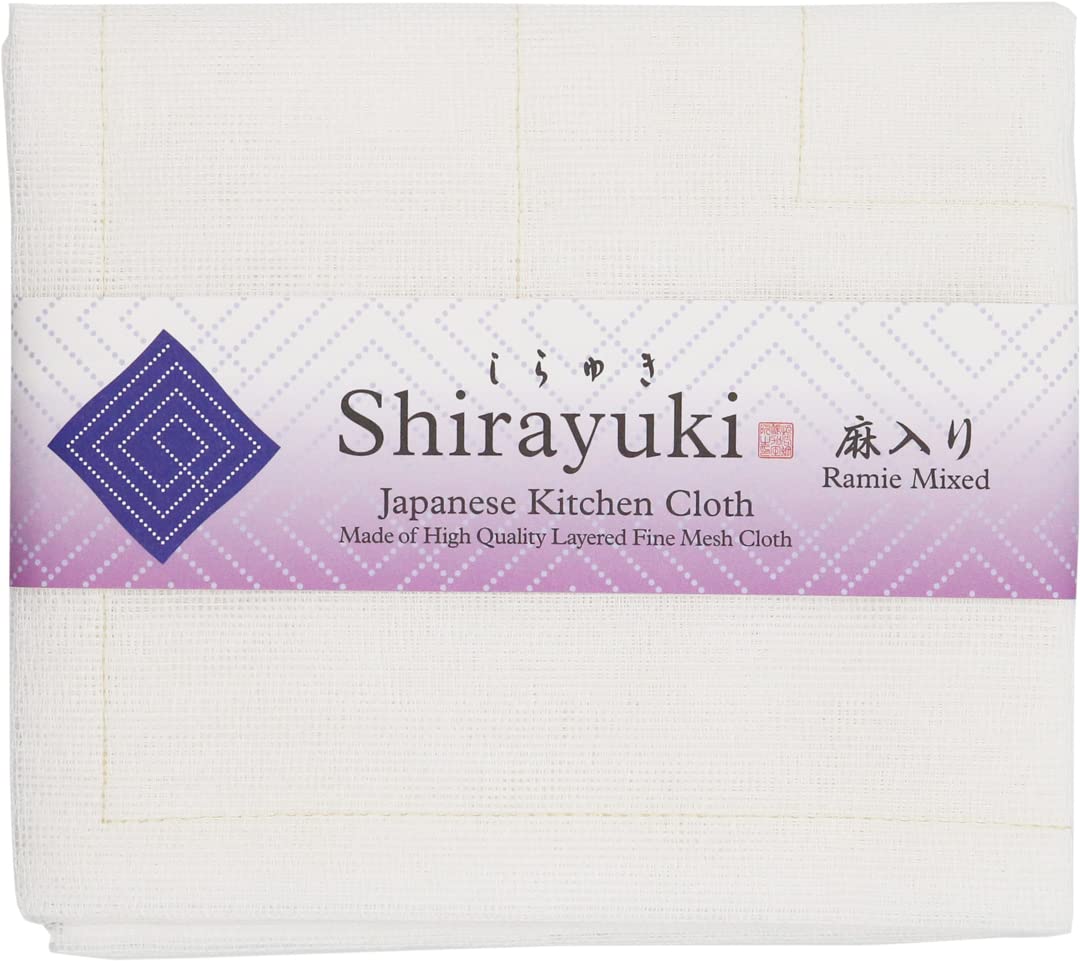 Shirayuki Japanese Kitchen Cloth Ramie Mix. Made of Layered Fine Mesh Cloth. Dish Wipe, Table Wipe, Hand Wipe. Made in Japan
