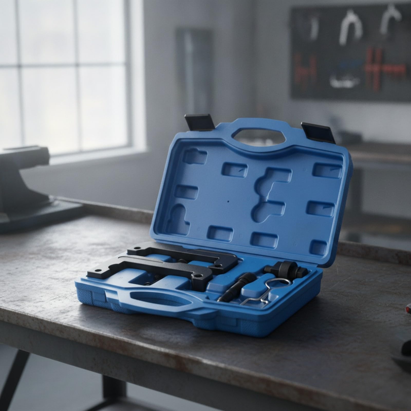 Attrezzi Fasatura Riallineamento Motore Portatile, Kit fasatura con Valigetta, Resistente Corrosione, Kit con Valigetta, per Officina, Meccanici,