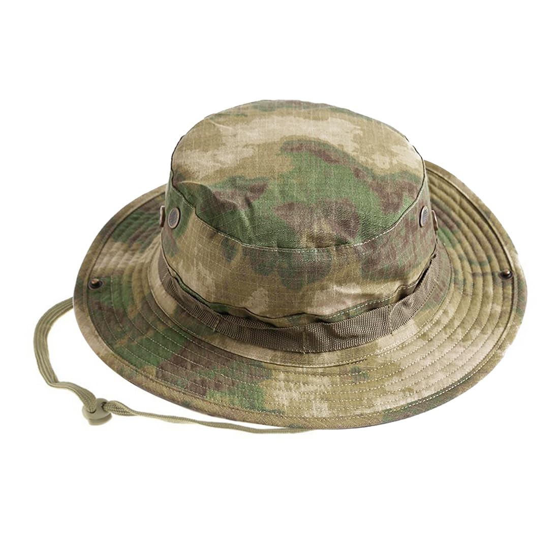 Qmfive Unisex Fg Tactical Boonie Hat, Camouflage Rounded Hat Fisherman Sun Protection Cap For Outdoor Airsoft Paintball Climb Camping (1, )