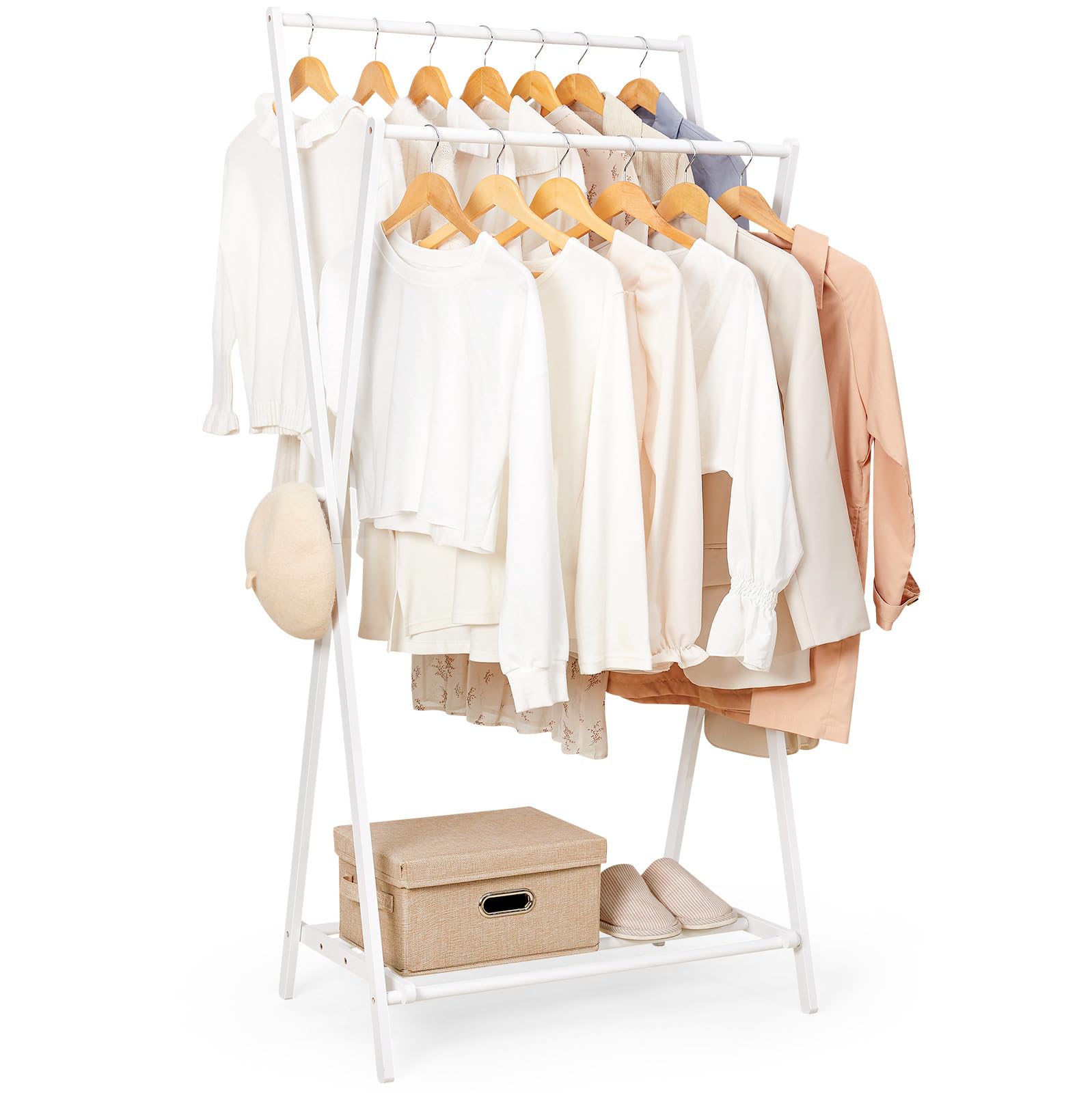 Yorbay Bambus Garderobe - Schmal Mit 3 Ablagen, 175cm Hoch