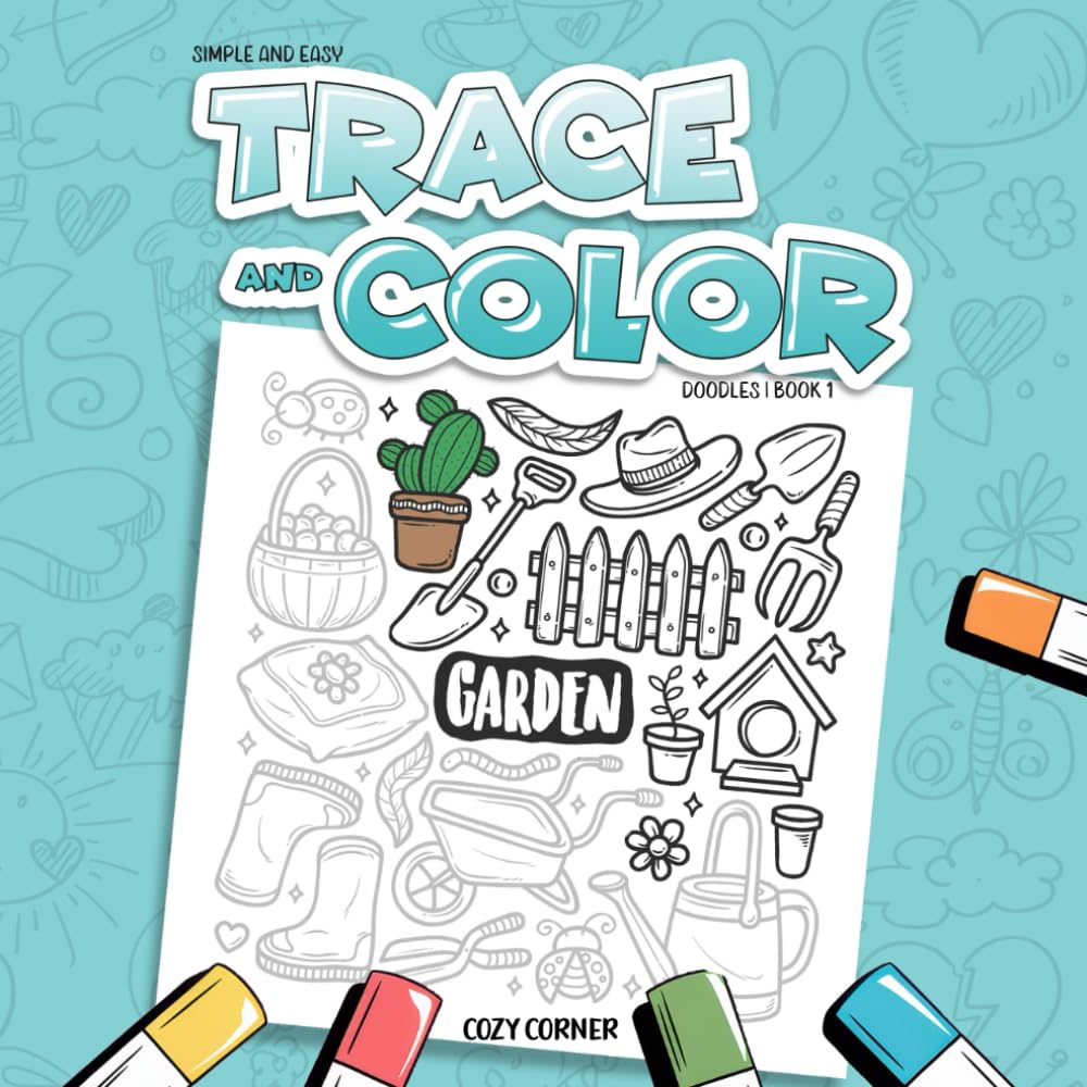 Simple and Easy - Trace and Color: Doodles | Book 1