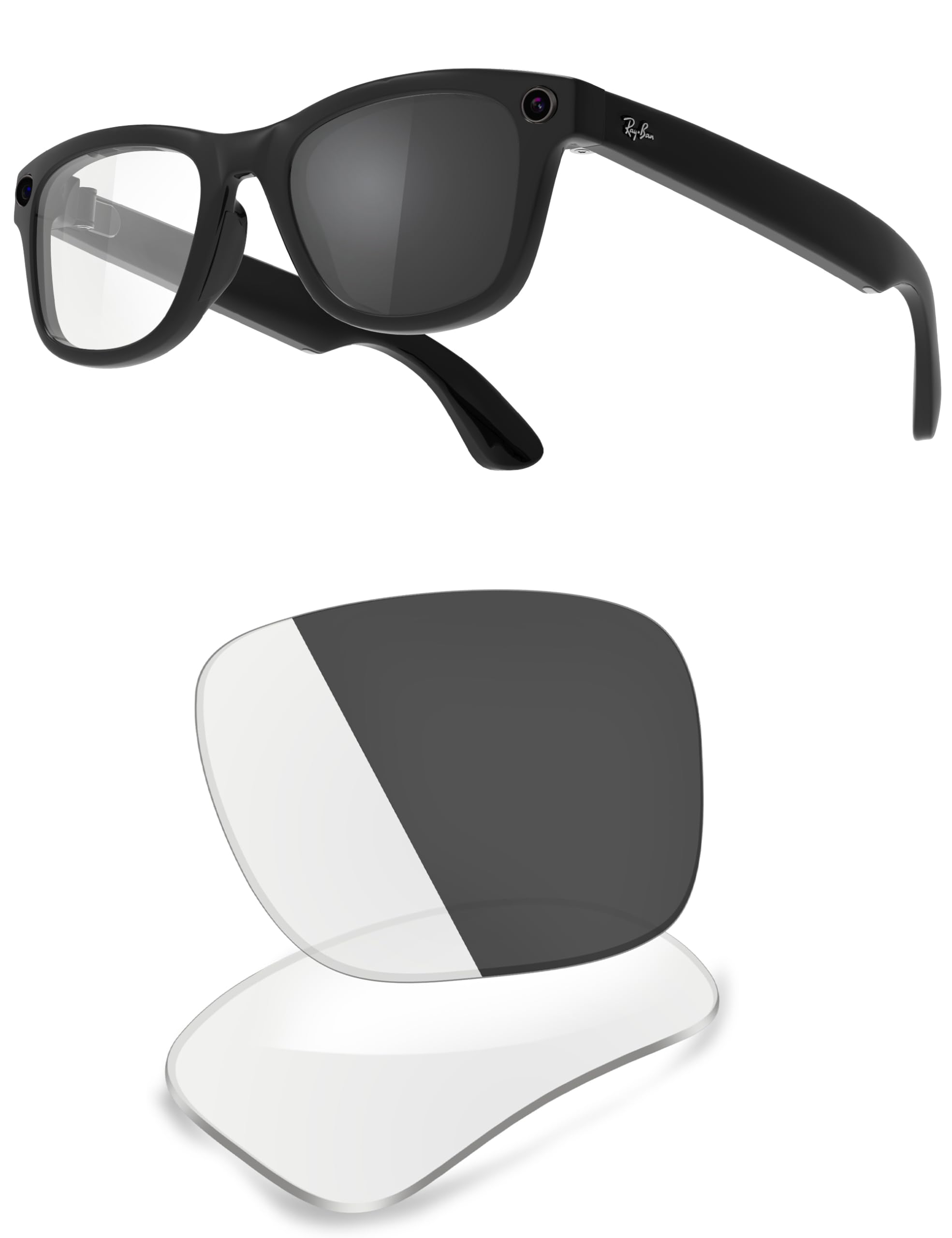 ThunderClap POLARIZED Replacement Lenses Compatible with Ray-Ban Meta Wayfarer RW4006 50mm RW4008 53mm Smart Glasses