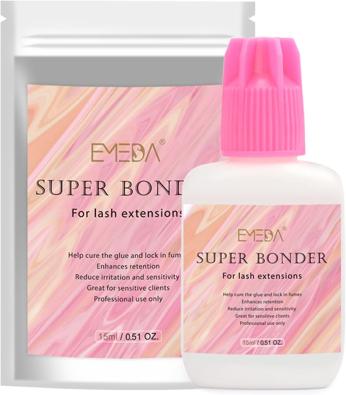 EMEDA Lash Bonder for Eyelash Extensions, Not Glue, Adhesive Accelerator and Sealer, Speeds up Drying Time, Adds Elasticity, Locks in Fume (15ml Super Bonder Sealant)