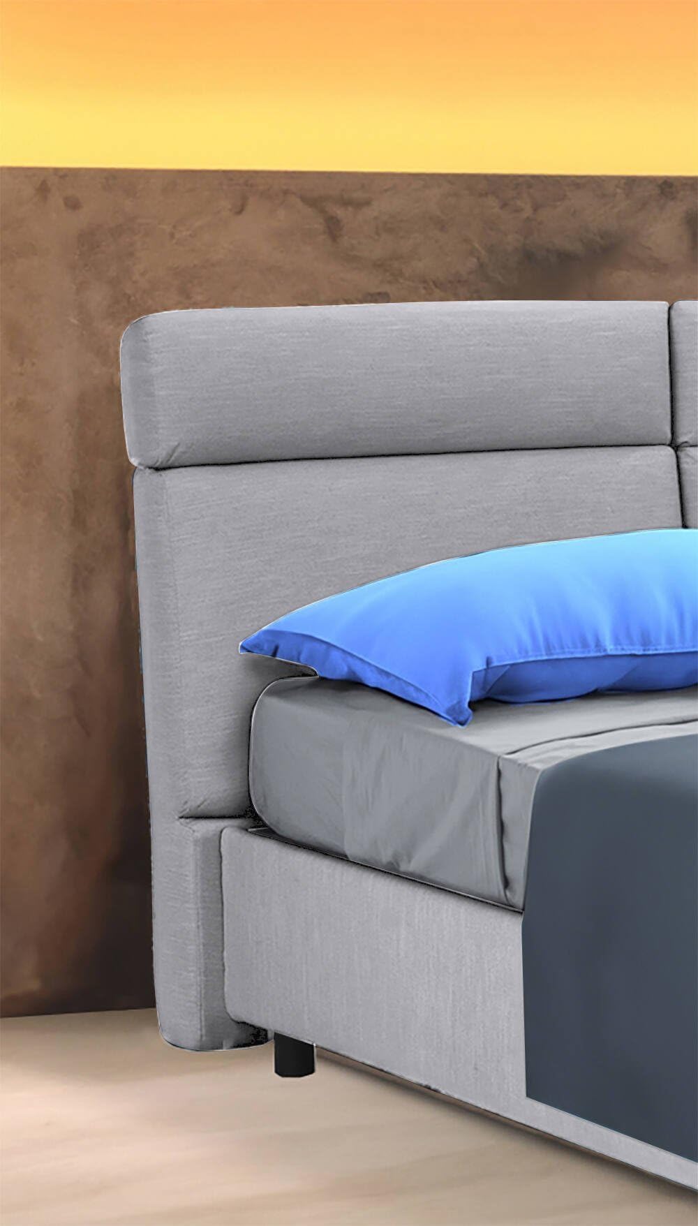 Dmora Rosamunda - Cama de Matrimonio desenfundable - Color Gris - Medidas 160 x 190 cm - Fabricado en Italia