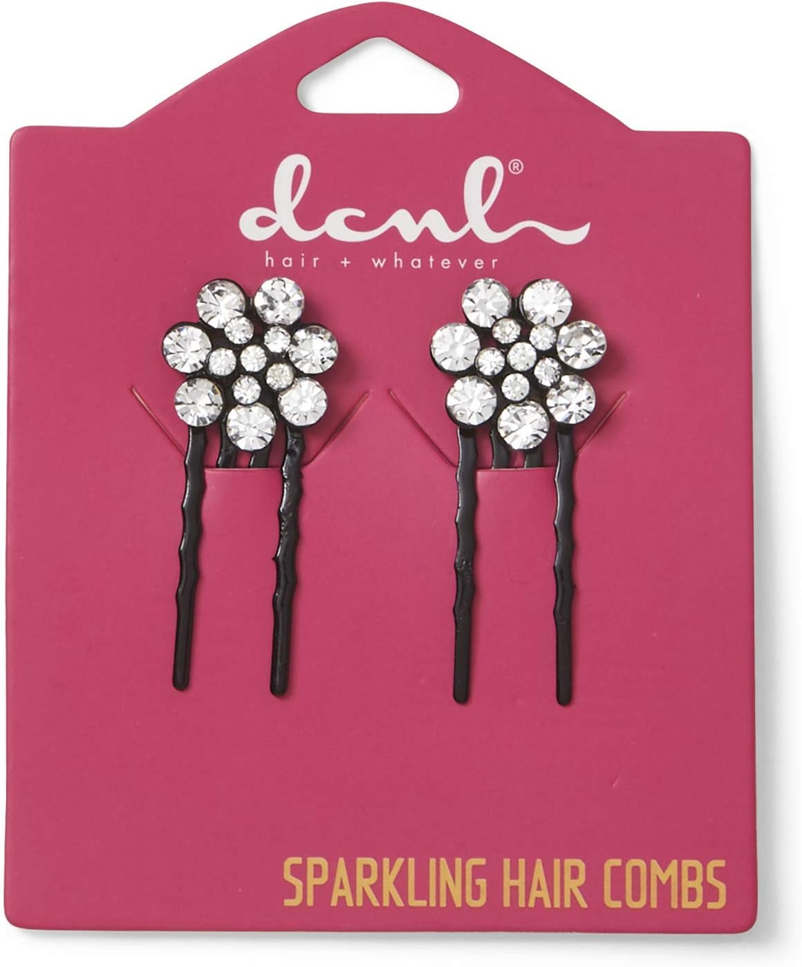 Black Crystal Mini Flower Combs