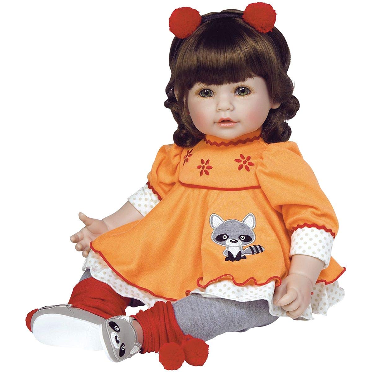 Adora Realistic Baby Doll Macaraccoon Toddler Doll - 20 inch, Soft CuddleMe Vinyl, Brown Hair, Hazel