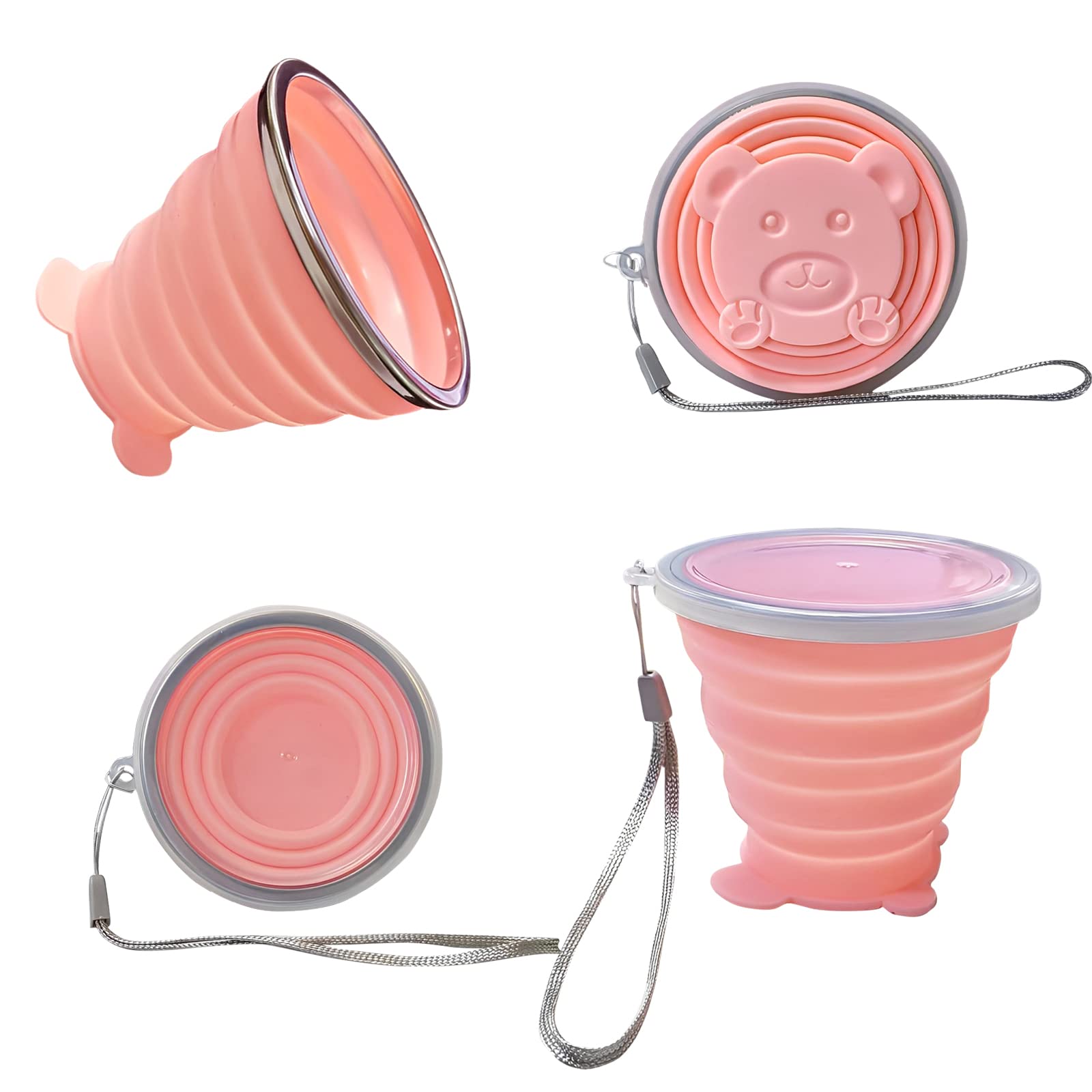 SYEYCW 3 Pcs Collapsible Cups, Silicone Foldable Cup, Folding