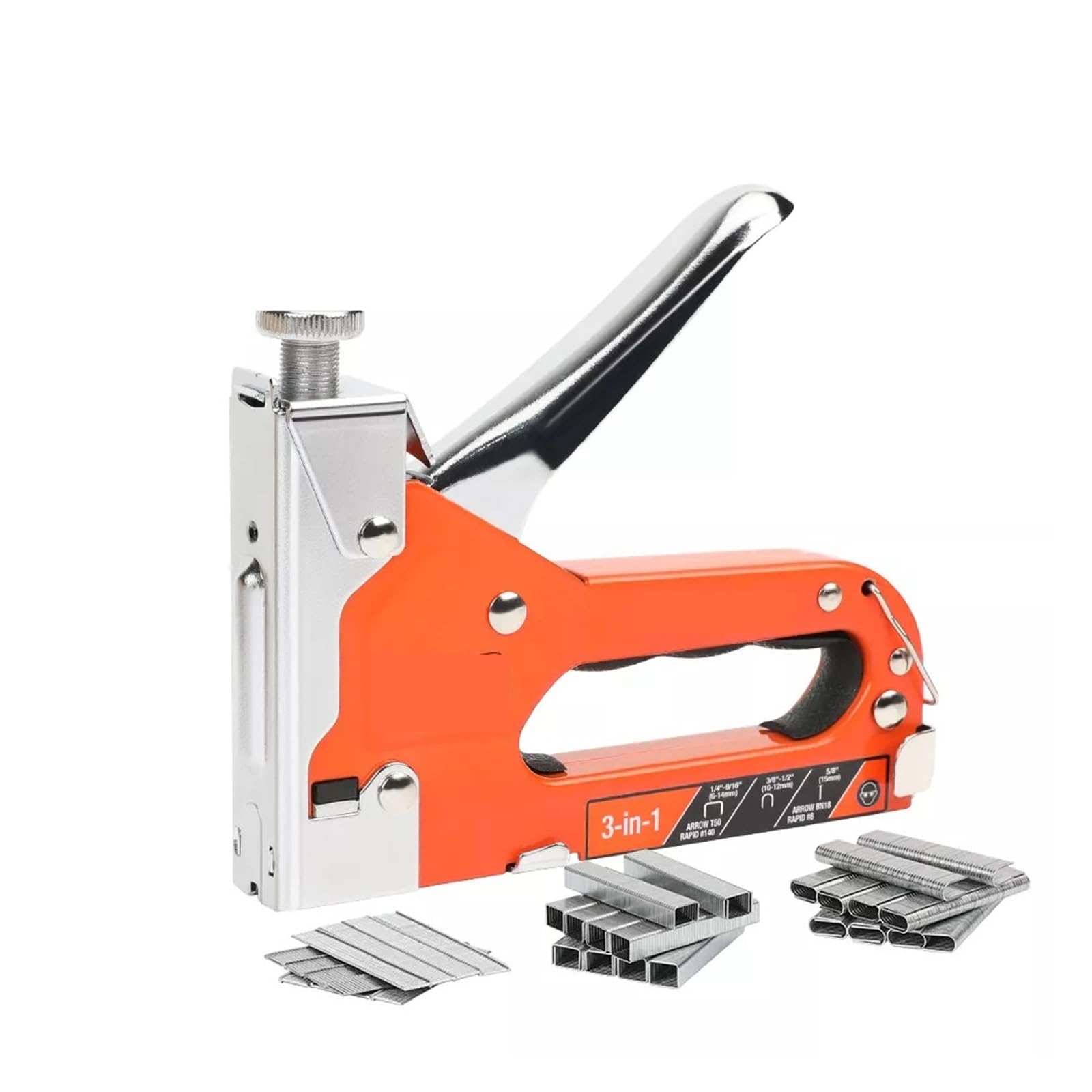 Cucitrice meccanica for costruzione Pistola sparachiodi manuale 3 in 1 resistente con 3000 graffette Cucitrice for tappezzeria for mobili in legno Casa fai da te(3in1 3000nails)