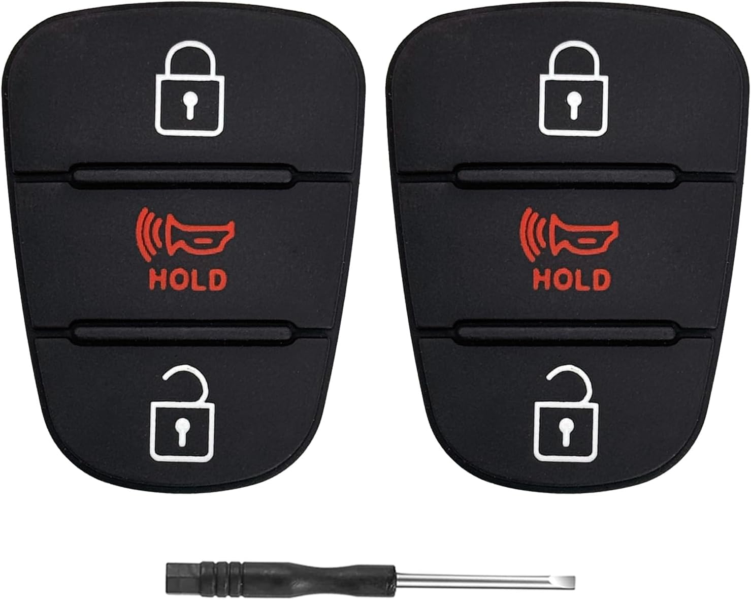 Key Fob Button Pad Replacement for Kia Soul 2013 2012 2011 2010 / Kia Rio / Kia Sportage 2012-2014 Car Keyless Entry Remote Control 3 Button Rubber Cover Flip Key Fob Case Shell Insert Keypad - 2 Pack