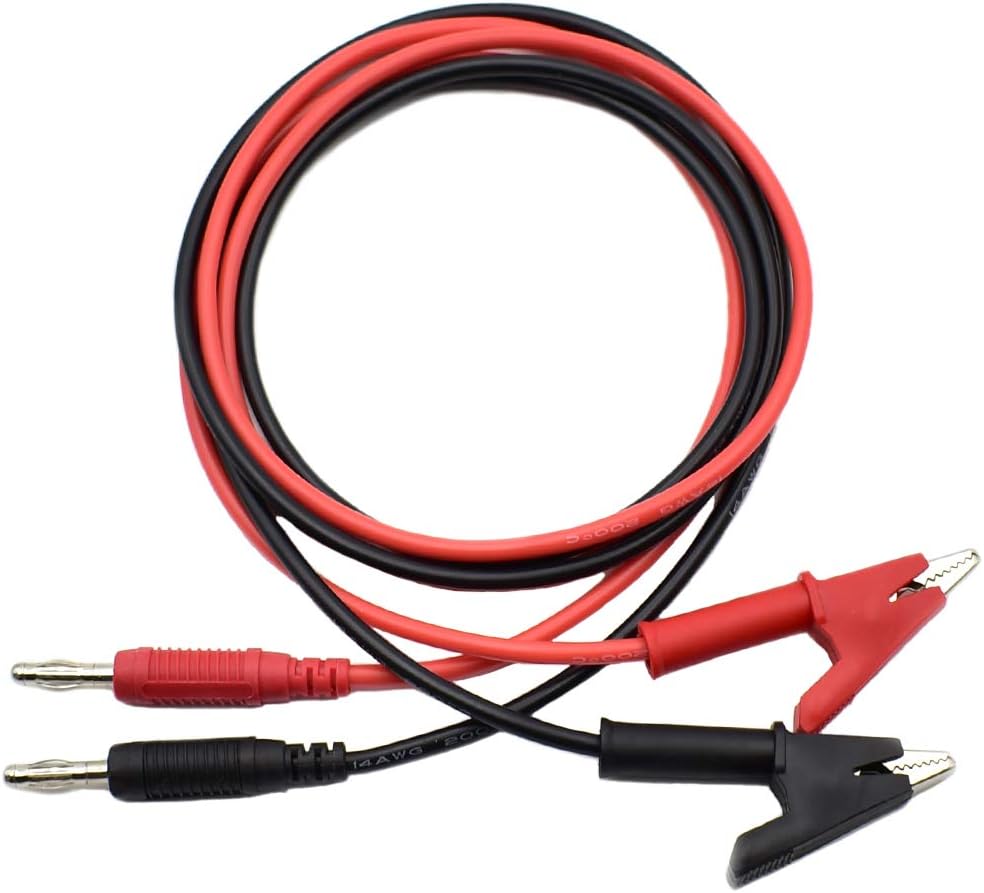 2Pcs 4mm Banana Plug to Alligator Clip Test Lead Wire Cable Set 14AWG for Multimeter Oscilloscope 6 Feet