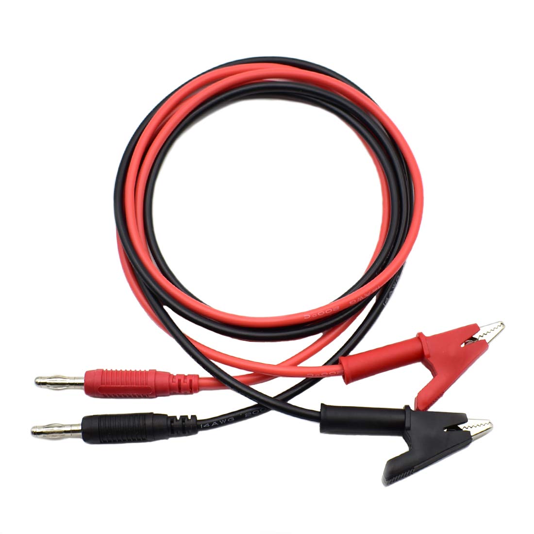 2Pcs 4mm Banana Plug to Alligator Clip Test Lead Wire Cable Set 14AWG for Multimeter Oscilloscope 3 Feet - Image 2